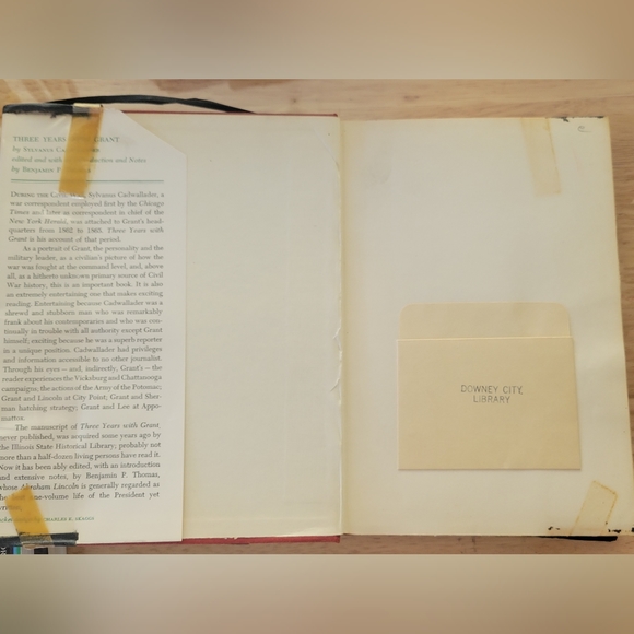 Three Years With Grant By  & Benjamin P Thomas (1956) HC.DJ. 3rd Edition. Ex-Lib - Picture 2 of 8